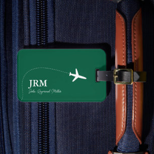 Hunter-Green BagTag für Flugreisen Gepäckanhänger