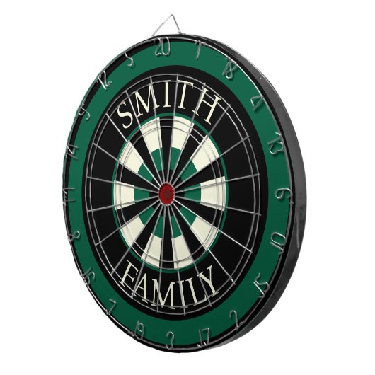 Hunter Green Black Personalisiert Dart Board Dartscheibe (Vorderseite rechts)