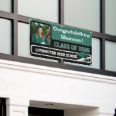 Hunter Green & Black Vinyl Abschluss Banner (Äußeres Gebäude)