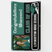 Hunter Green & Black Vinyl Abschluss Banner (Vertikal)