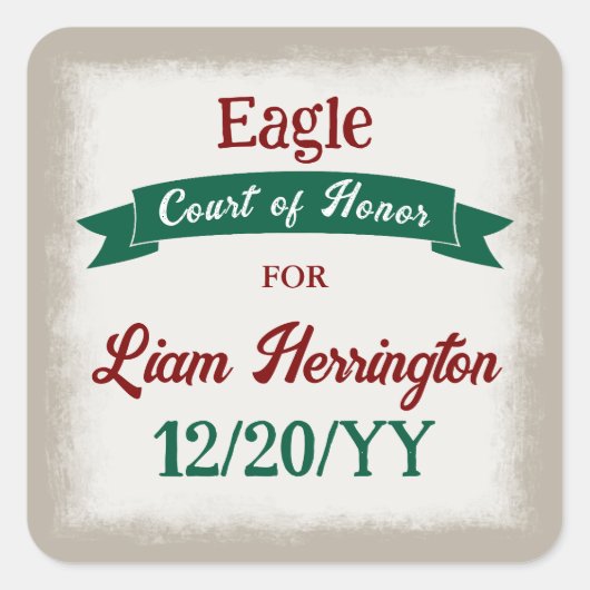 Hunter Green, Burgundy Red Party Favor Sticker (Vorderseite)