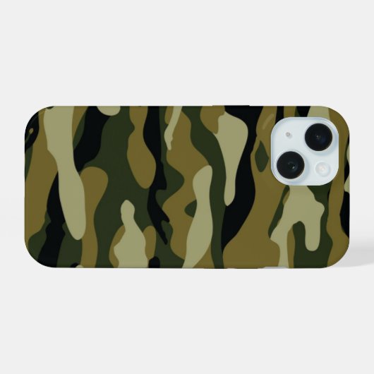 Hunter Green Camouflage iPhone 15 Hülle (Rückseite (Horizontal))