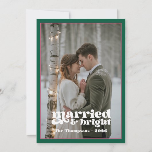 Hunter Green & Cranberry Newlyweds Weihnachten (Vorderseite)
