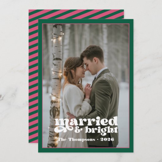 Hunter Green & Cranberry Newlyweds Weihnachten (Vorne/Hinten)