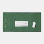 Hunter Green Denim Print, Khaki Accents Schreibtischunterlage (Tastatur & Maus)