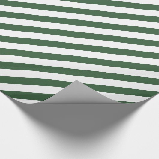 Hunter Green Diagonal Stripe Geschenkpapier (Ecke)