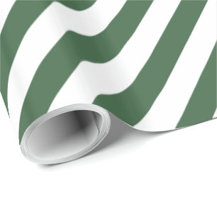 Hunter Green Diagonal Stripe Geschenkpapier