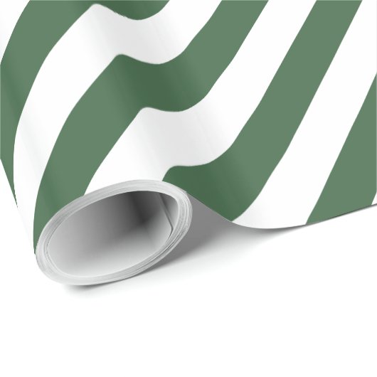 Hunter Green Diagonal Stripe Geschenkpapier (Rolleneckpunkt)