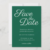 Hunter Green Elegant Calligraphy Save The Date (Vorderseite)
