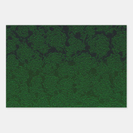 Hunter Green Elegant Design Sukkulent Muster Geschenkpapier Set