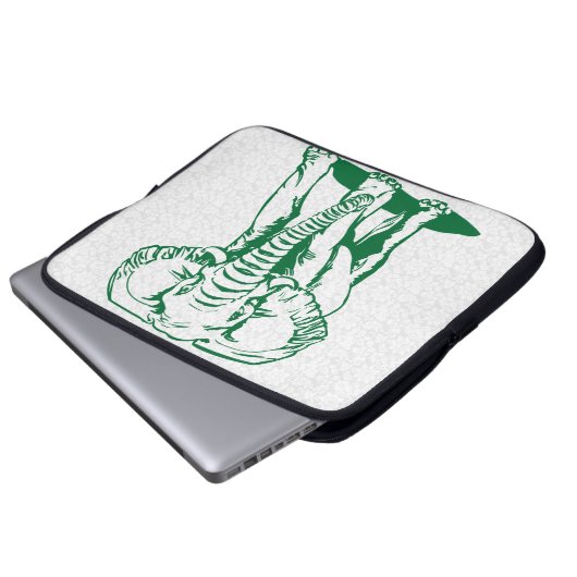 Hunter Green Elephant Line Zeichnend Notebook Laptopschutzhülle (Vorne Knopf)