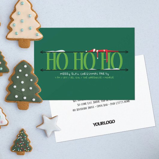 Hunter Green Elf Shenanigans Weihnachtsfeiertag Pa Einladung