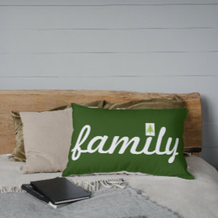 Hunter Green Family Tree Lumbar Pillow Lendenkissen