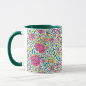Hunter Green Floral Arabisches Muster Tasse (Links)
