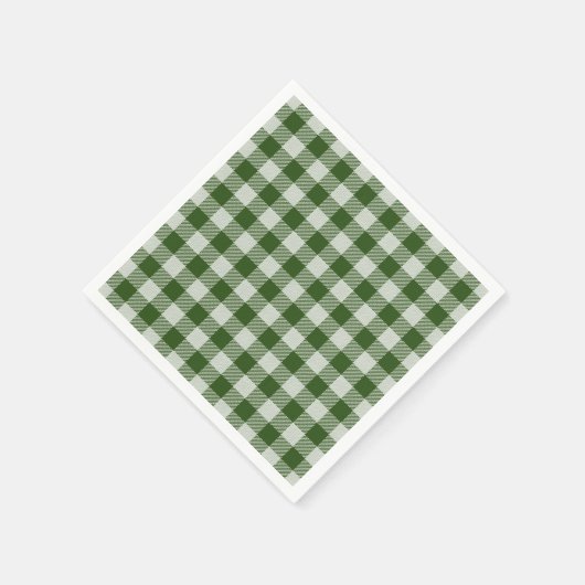 Hunter Green Gingham Kariert Paper Napkin Serviette (Ecke)