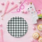 Hunter Green Gingham Pattern Pappteller (Party)