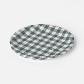 Hunter Green Gingham Pattern Pappteller (Schrägansicht)