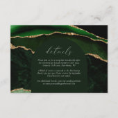Hunter Green Gold Agate Arch Wedding Details Begleitkarte (Vorderseite)