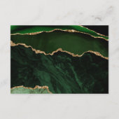 Hunter Green Gold Agate Arch Wedding Details Begleitkarte (Rückseite)