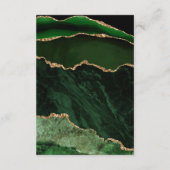 Hunter Green Gold Agate Arch Wedding Details Begleitkarte (Rückseite)