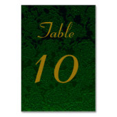 Hunter Green Gold Hochzeitsempfang Tischnummer (Rückseite)