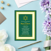 Hunter Green Gold Star von David Bar Mitzvah Acryleinladungen (In Situ (Hochzeit))
