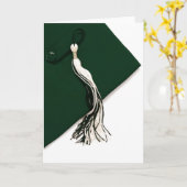 Hunter Green Graduation Cap mit Tassel Card Karte (Gelbe Blume)