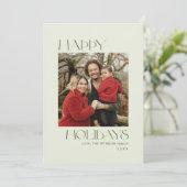 Hunter Green Happy Holidays Foto Feiertagskarte (Stehend Vorderseite)