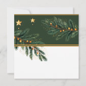 Hunter Green Holiday Pine and Gold Stars Party (Rückseite)