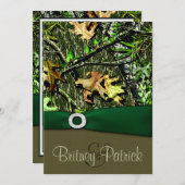 Hunter Green Hunting Camouflage Hochzeitseinladung Einladung (Vorne/Hinten)