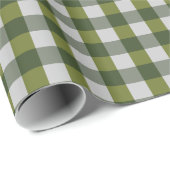 Hunter Green Ivory Gingham Plaid  Geschenkpapier (Rolleneckpunkt)
