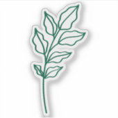 Hunter Green Leaf Glossy White Vinyl Aufkleber (Vorderseite)