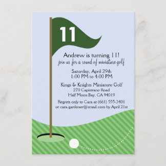 Hunter Green Let's Par-T-Shirt Miniatur Golf Gebur Einladung