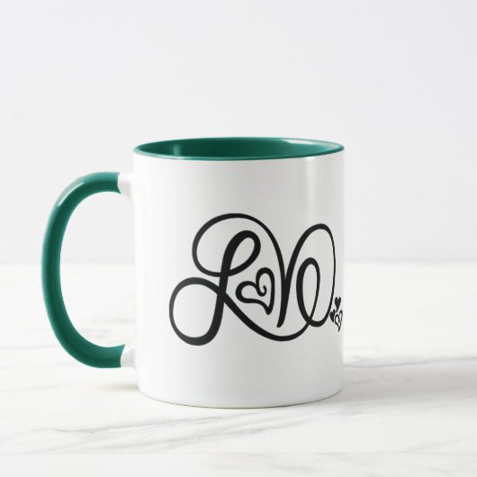 Hunter Green Liebe Ringer Tasse mit KP Logo (Links)