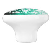 Hunter Green Mandala Keramikknauf (Seitenansicht)