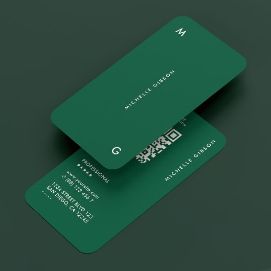 Hunter Green Minimal Beruflich Visitenkarte