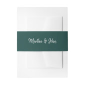 Hunter Green Minimal Script Wedding Einladungsbanderole (Vorderseite Beispiel)