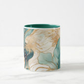 Hunter Green mit goldener Grenze Abstrakt Tasse (Zentrum)