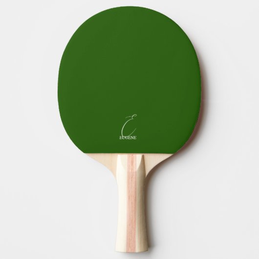 Hunter Green Mit Monogramm Ping Pong Paddle Tischtennis Schläger (Vorderseite)