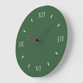 Hunter Green Moderne Farbanpassung Große Wanduhr (Winkel)