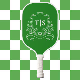 Hunter Green Monogram Classic Crest Pickleball Schläger