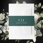 Hunter Green Monogram Couples Editable Wedding Einladungsbanderole