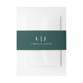 Hunter Green Monogram Couples Editable Wedding Einladungsbanderole (Vorderseite Beispiel)