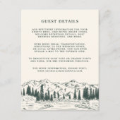 Hunter Green Mountain Sketch Wedding Guest Details Begleitkarte (Vorderseite)