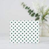 Hunter Green Polka Dots Postkarte (Stehend Vorderseite)