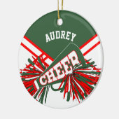 Hunter Green, Red, White for a Cheerleader 📣💖 Keramik Ornament (Links)