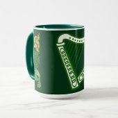 Hunter Green Saint Patrick's Day Irish Harp Celtic Tasse (Vorderseite Links)