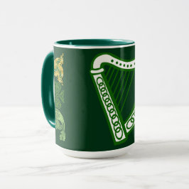 Hunter Green Saint Patrick's Day Irish Harp Celtic Tasse