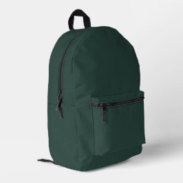 Hunter Green Solid Color Bedruckter Rucksack