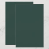 Hunter Green Solid Color Briefpapier (Vorne/Hinten)